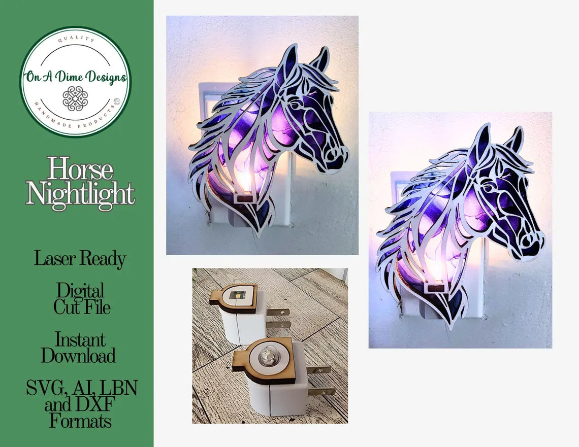 Horse Nightlight Laser Cut File