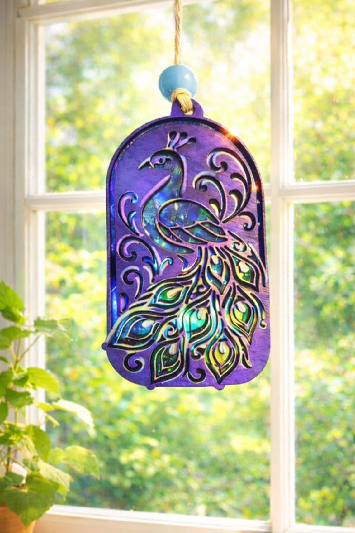 Peacock Suncatcher Laser Cut File
