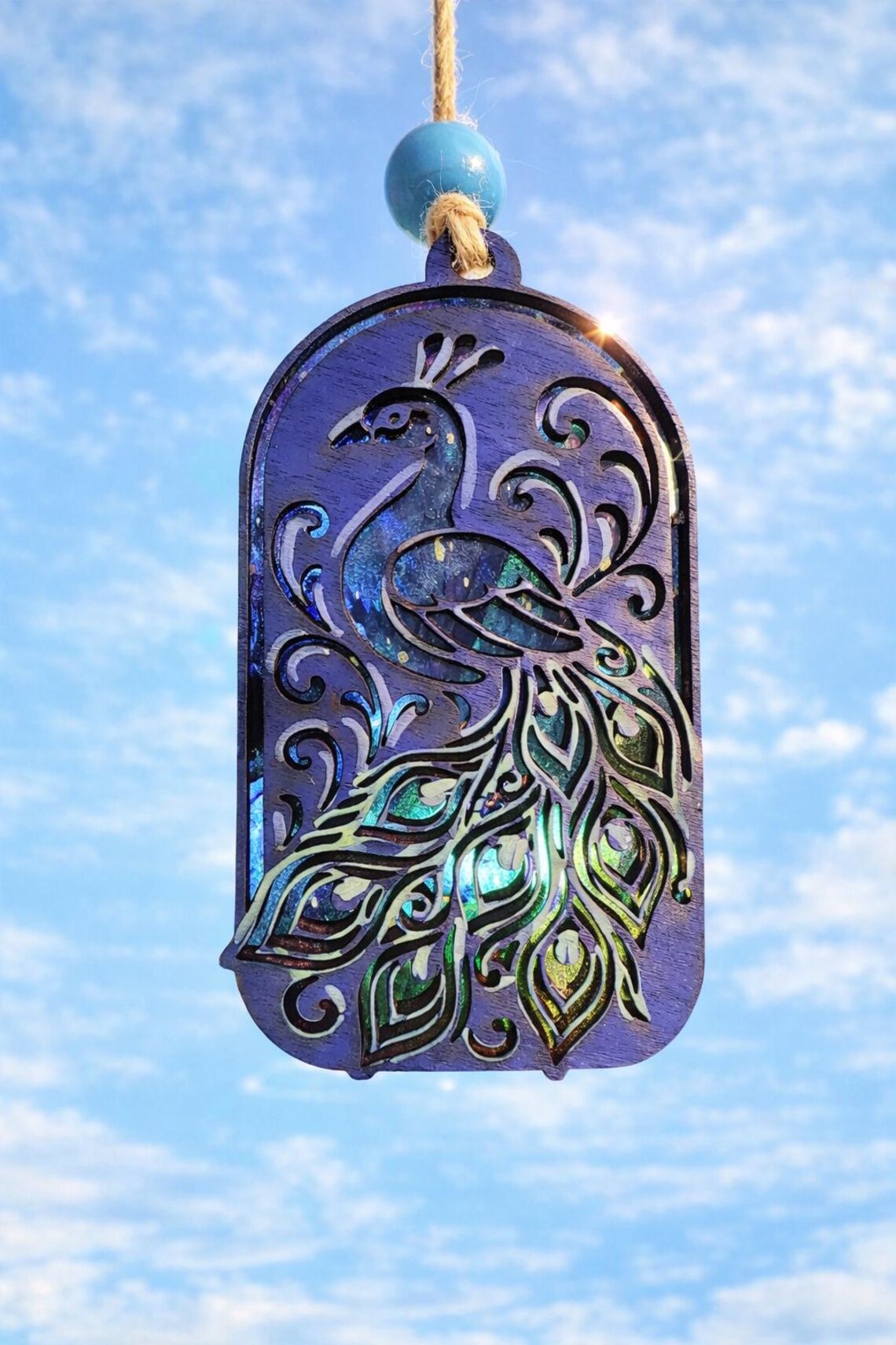 Peacock Suncatcher Laser Cut File
